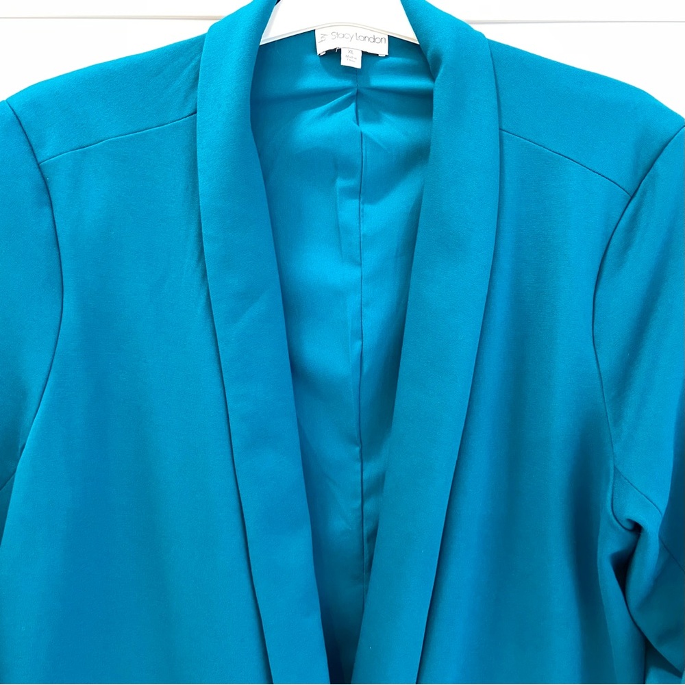 Stacy London Blazer w/Ruched Sleeves Teal XL NWOT - Picture 5 of 16